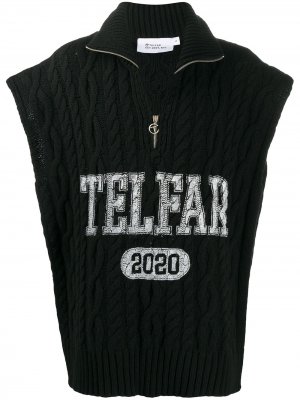 Джемпер без рукавов с логотипом Telfar. Цвет: черный