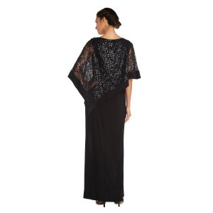 Женское кружевное вечернее платье-пончо , темно-синий R&M Richards
