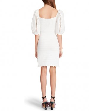 Платье Smock Knit Poplin Sleeve Dress, цвет Optic White Betsey Johnson