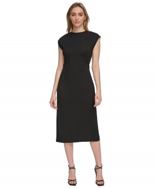 Женское платье миди Lux Ponte , черный Calvin Klein