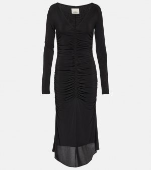 Платье миди Laly из джерси со сборками ISABEL MARANT, черный Marant