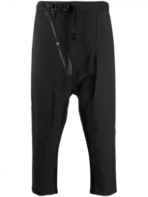 Укороченные брюки с контрастной вставкой NILøS. Цвет: черный