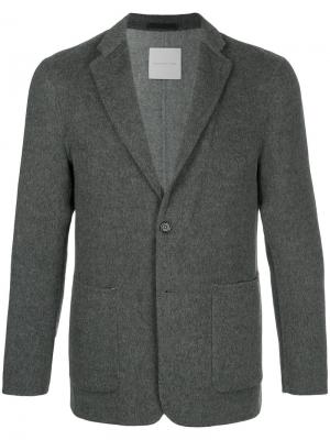 Классический пиджак Estnation. Цвет: серый