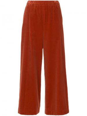 Укороченные широкие брюки 08Sircus. Цвет: красный