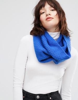 Кашемировый шарф-снуд Johnstons. Цвет: синий