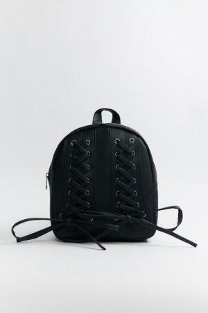 Рюкзак с декоративной шнуровкой befree. Цвет: черный