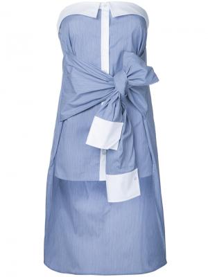 Блузка в полоску без бретелек Co-Mun. Цвет: синий