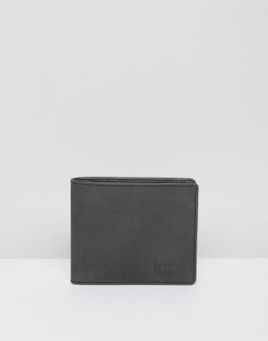 Черный кожаный бумажник by Hugo Boss Orange. Цвет: черный