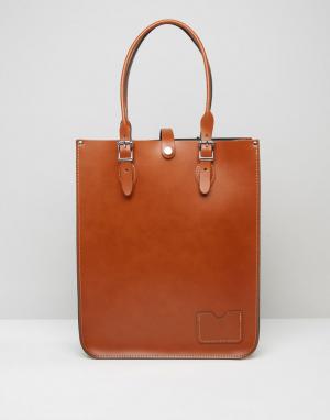 Классическая сумка-тоут Leather Satchel Company. Цвет: рыжий