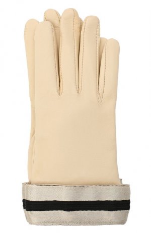 Кожаные перчатки Giorgio Armani. Цвет: кремовый