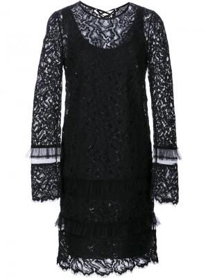 Кружевное платье с длинными рукавами Maiyet. Цвет: чёрный