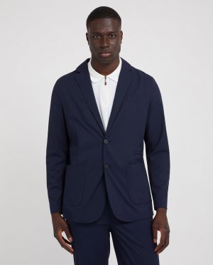 Классический мужской пиджак с воротником и карманами, индиго Guess