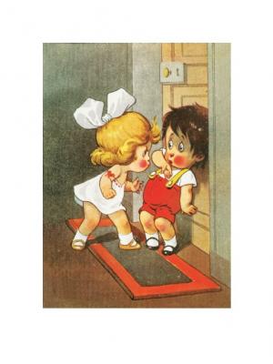 Постер Старинная открытка Даринчи. Цвет: белый
