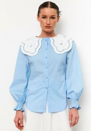 Рубашка Noele Boutique. Цвет: голубой