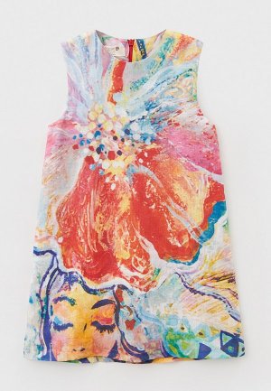 Платье Artograph с картиной Масловой Евгении Девушка-Цветок. Цвет: разноцветный