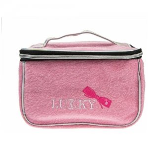 Lukky косметичка-чемоданчик ворсом. с логотипом LUKKY, розовая Lucky. Цвет: розовый