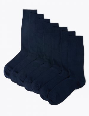 7 пар носков Cool & Fresh с высоким содержанием хлопка , темно-синий Marks Spencer