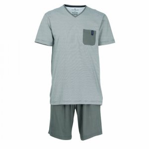 Пижама , футболка, шорты, трикотажная, карманы, пояс на резинке, размер XL, серый Tom Tailor. Цвет: серый