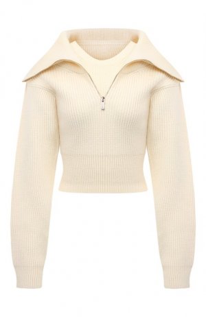 Шерстяной свитер Jacquemus. Цвет: кремовый