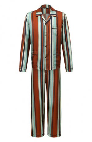 Шелковая пижама Prada. Цвет: разноцветный