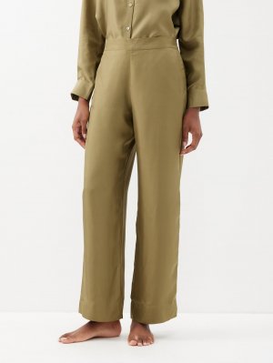 Пижамные брюки london из шелкового твила , зеленый Asceno
