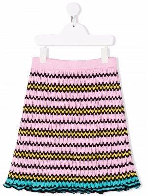 Striped knitted skirt Marni Kids. Цвет: розовый