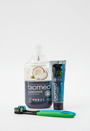 Набор для ухода за полостью рта Biomed ополаскиватель Superwhite, 500 мл, зубная паста White Complex, 100 г, зубные щетки 2 шт.. Цвет: разноцветный