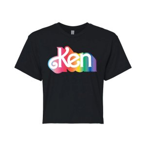 Укороченная футболка с логотипом Rainbow Ken для юниоров , черный Barbie