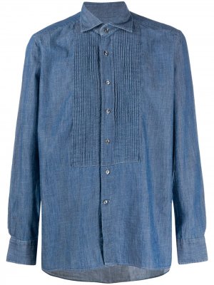 Джинсовая рубашка Soho с манишкой Tagliatore. Цвет: синий
