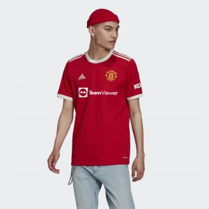 Домашняя игровая футболка Манчестер Юнайтед 21/22 Performance adidas. Цвет: красный