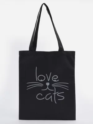 Сумка-шоппер женская CCW-5010, love cats серый CROSS CASE. Цвет: серый