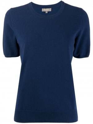 Кашемировая футболка с круглым вырезом N.Peal. Цвет: синий