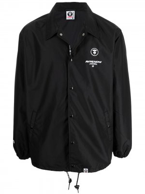 Куртка-рубашка с логотипом AAPE BY *A BATHING APE®. Цвет: черный