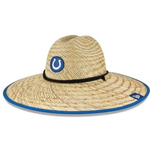 Мужская официальная соломенная шляпа New Era Natural Indianapolis Colts 2020, летняя боковая линия НФЛ