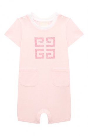 Хлопковый комбинезон Givenchy. Цвет: розовый