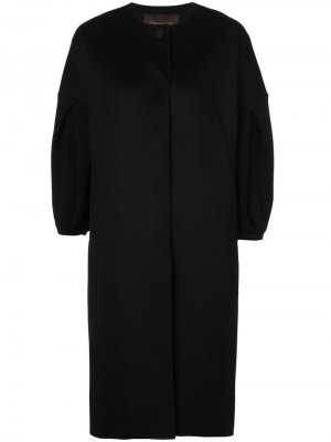 Пальто-кокон с укороченными рукавами Carolina Herrera. Цвет: черный