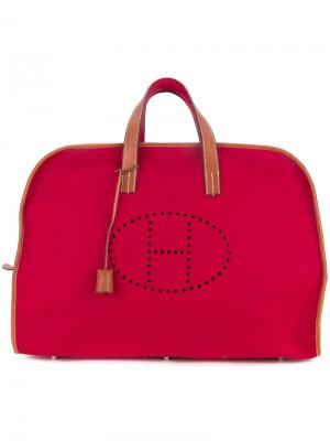 Большая сумка-тоут Voyage Hermès Vintage. Цвет: красный
