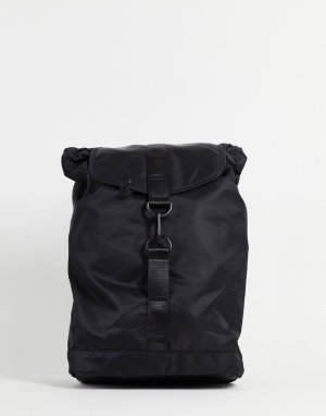 Черный нейлоновый рюкзак с застежкой-карабином спереди -Черный цвет ASOS DESIGN