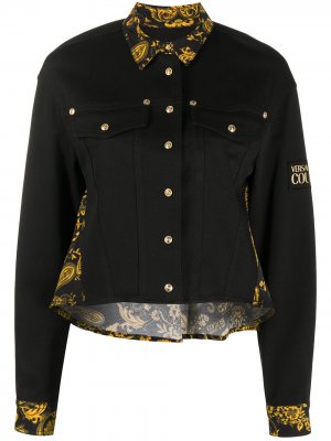 Джинсовая куртка с принтом Barocco Versace Jeans Couture. Цвет: черный