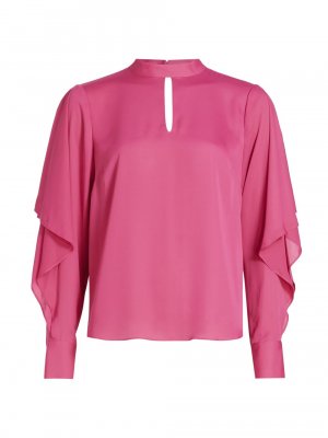 Блуза Mina с оборками и каплевидным вырезом , розовый Elie Tahari