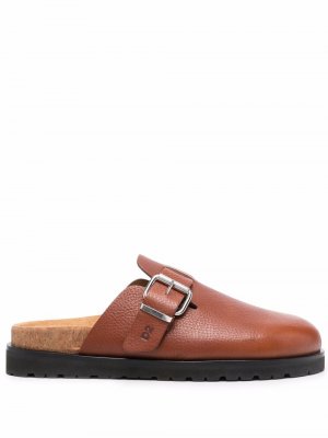 Buckle-fastening slip-on leather slippers Dsquared2. Цвет: коричневый