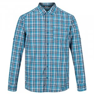 Рубашка с длинным рукавом Mindano III для пешего туризма/туризма/трекинга, мужская олимпийская, бирюзовая REGATTA, цвет blau Regatta