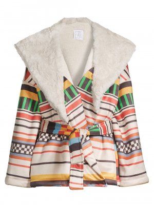Полосатое пальто на подкладке из искусственной овчины , разноцветный Stella Jean