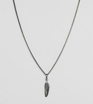 Серебряное ожерелье с подвеской-пером Simon Carter. Цвет: серебряный