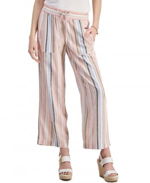Женские прямые брюки в полоску без застежек , розовый Tommy Hilfiger