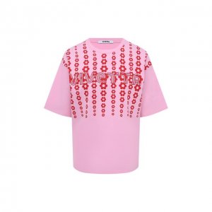 Хлопковая футболка Vivetta. Цвет: розовый