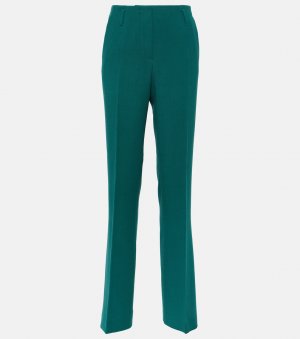 Прямые брюки из шерстяного габардина с высокой посадкой , зеленый Dries Van Noten