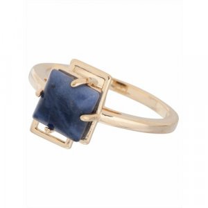 Кольцо помолвочное , содалит, размер 16, синий Lotus Jewelry. Цвет: синий