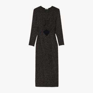 Платье миди Melina из эластичной ткани с металлизированным вырезом , цвет noir / gris Sandro