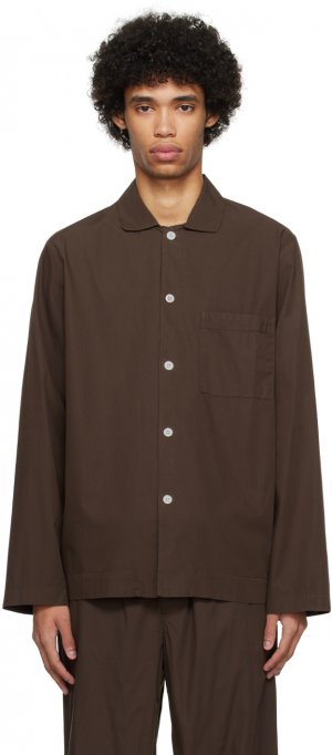 Коричневая пижамная рубашка с длинным рукавом , цвет Coffee Tekla